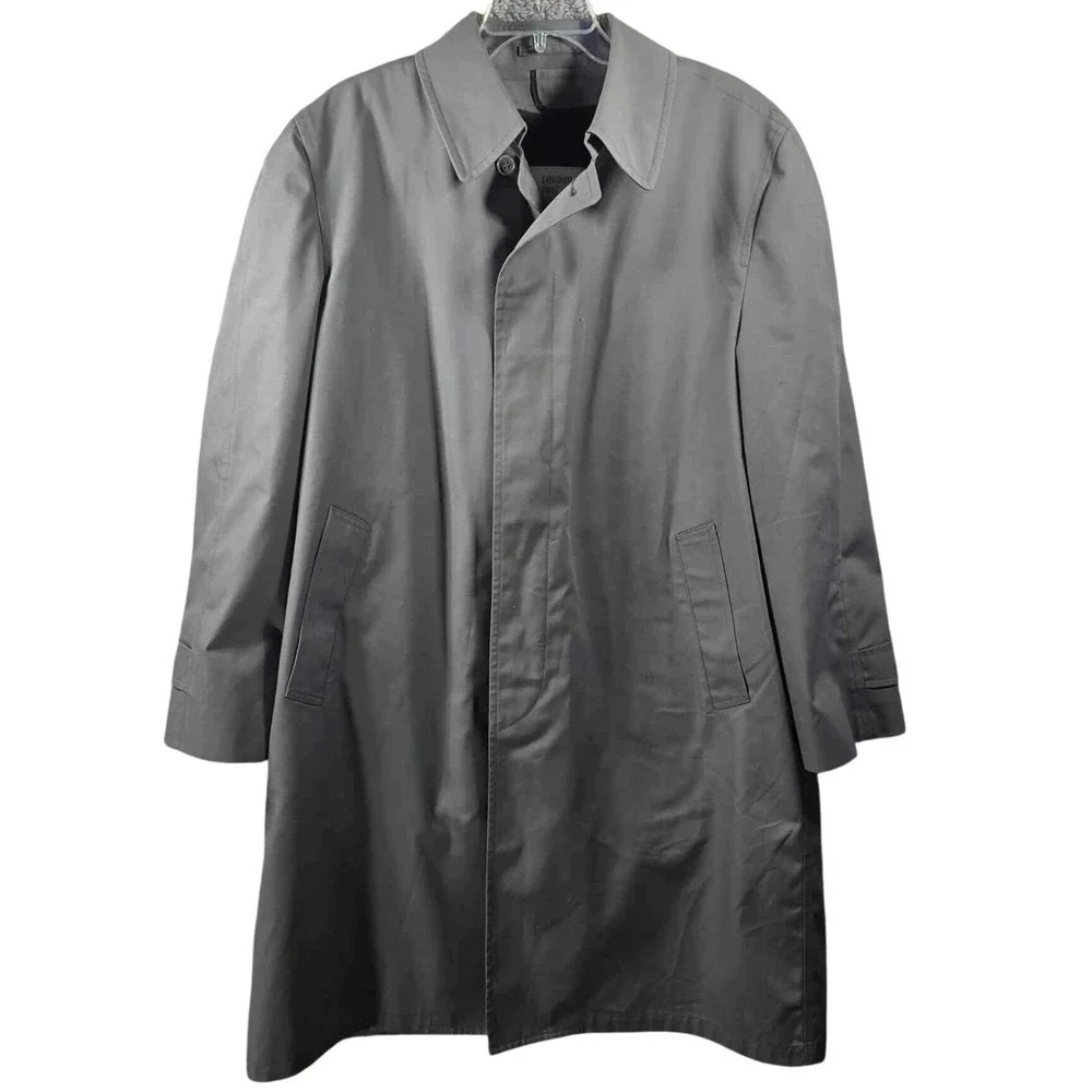 London Fog‎ Maincoats Thinsulate Lined Gray Trench Coat Men Large